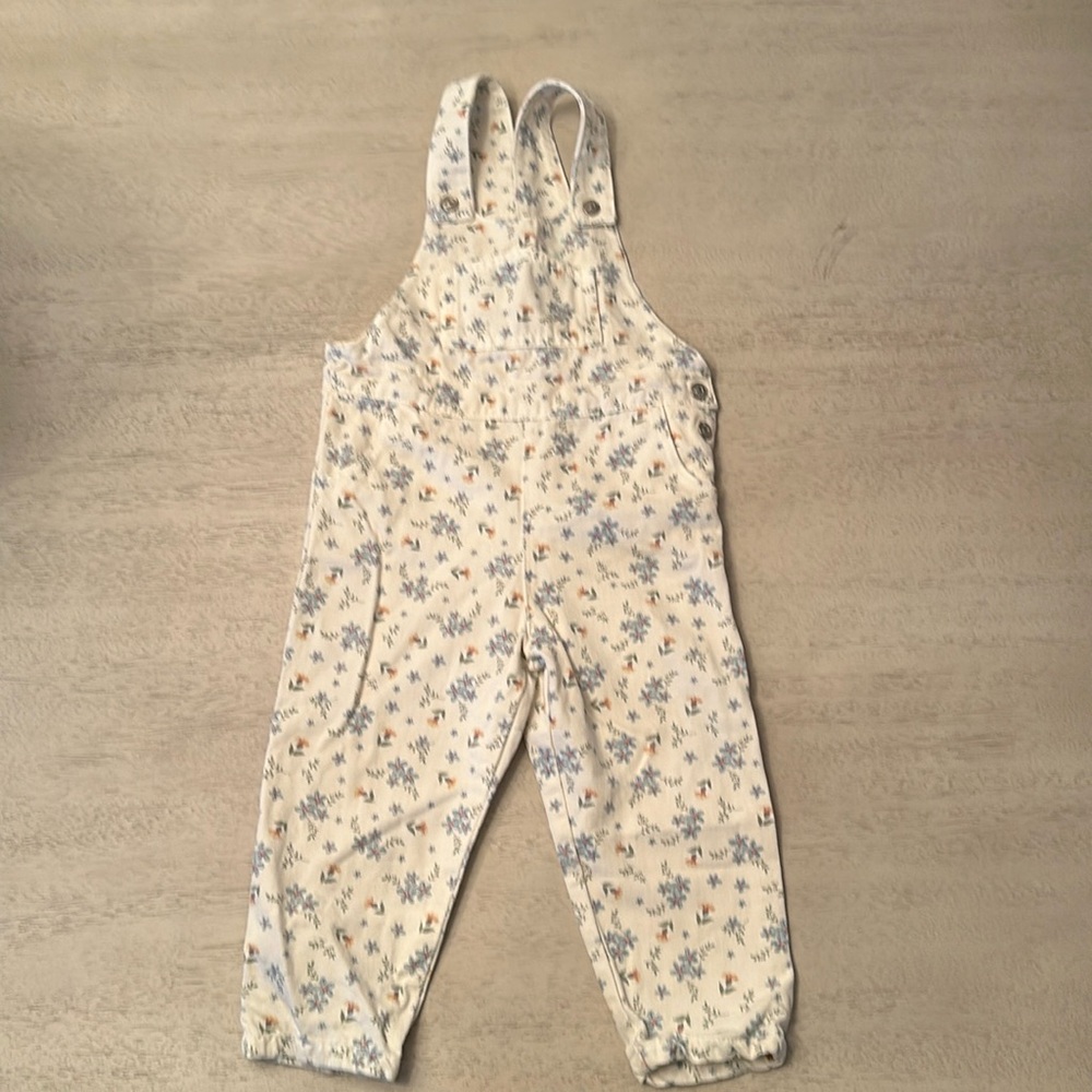 Zara Kids Flower Pattern Overalls